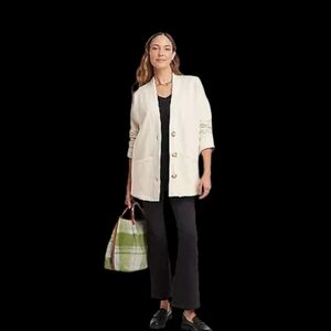 NWT Knox Rose Size Large White Cardigan With‎ Pockets